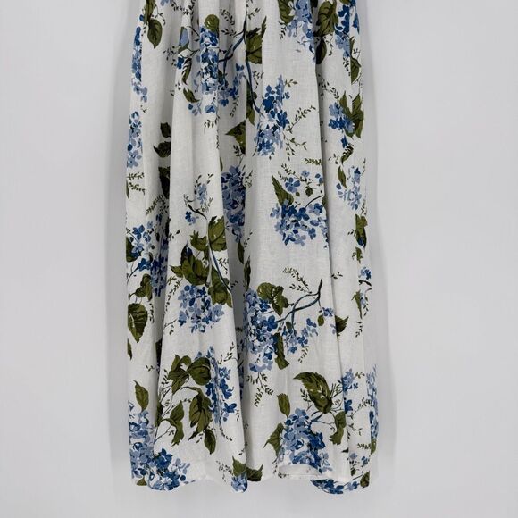 Reformation Tagliatelle Floral Linen Midi Dress Riviera Print Sleeveless 8 White - Picture 7 of 14